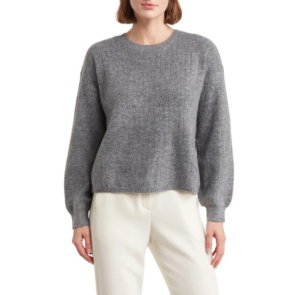 DKNY Rib Knit Sweater in Heather Grey Plus Size XXL - Picture 1 of 8